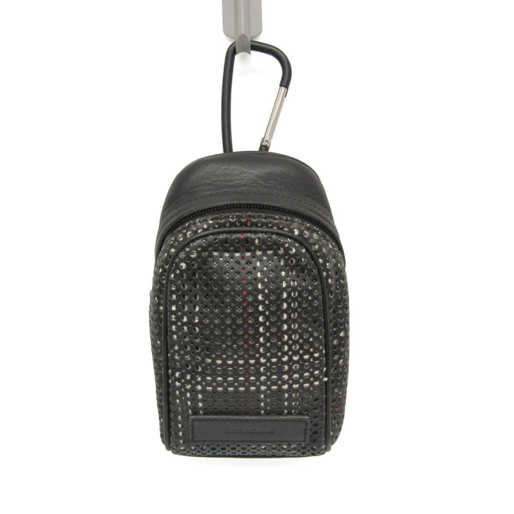 Dior Homme Small Pouch With Carabiner Men's Leather Pouch Black